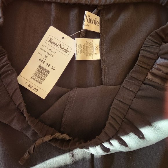 Ronni Nicole Black Sheathed Palazzo Pants - Women's Size XL NWT - Picture 4 of 6